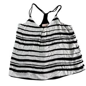 Eight Sixty Striped Tank Top XS Black White Racerback Lined Flowy Cami